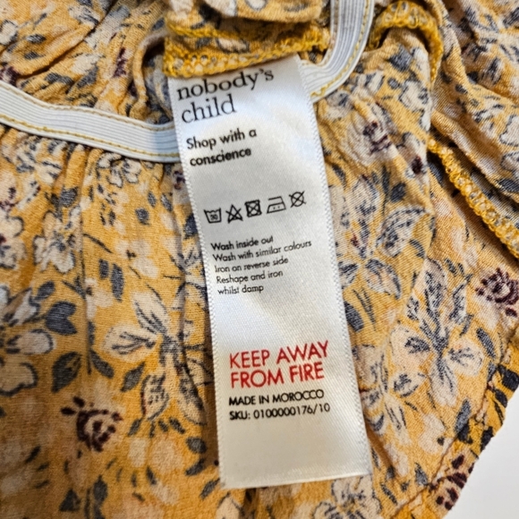 Nobody's Child Floral Peasant Crop Top Size 6 - Picture 4 of 7